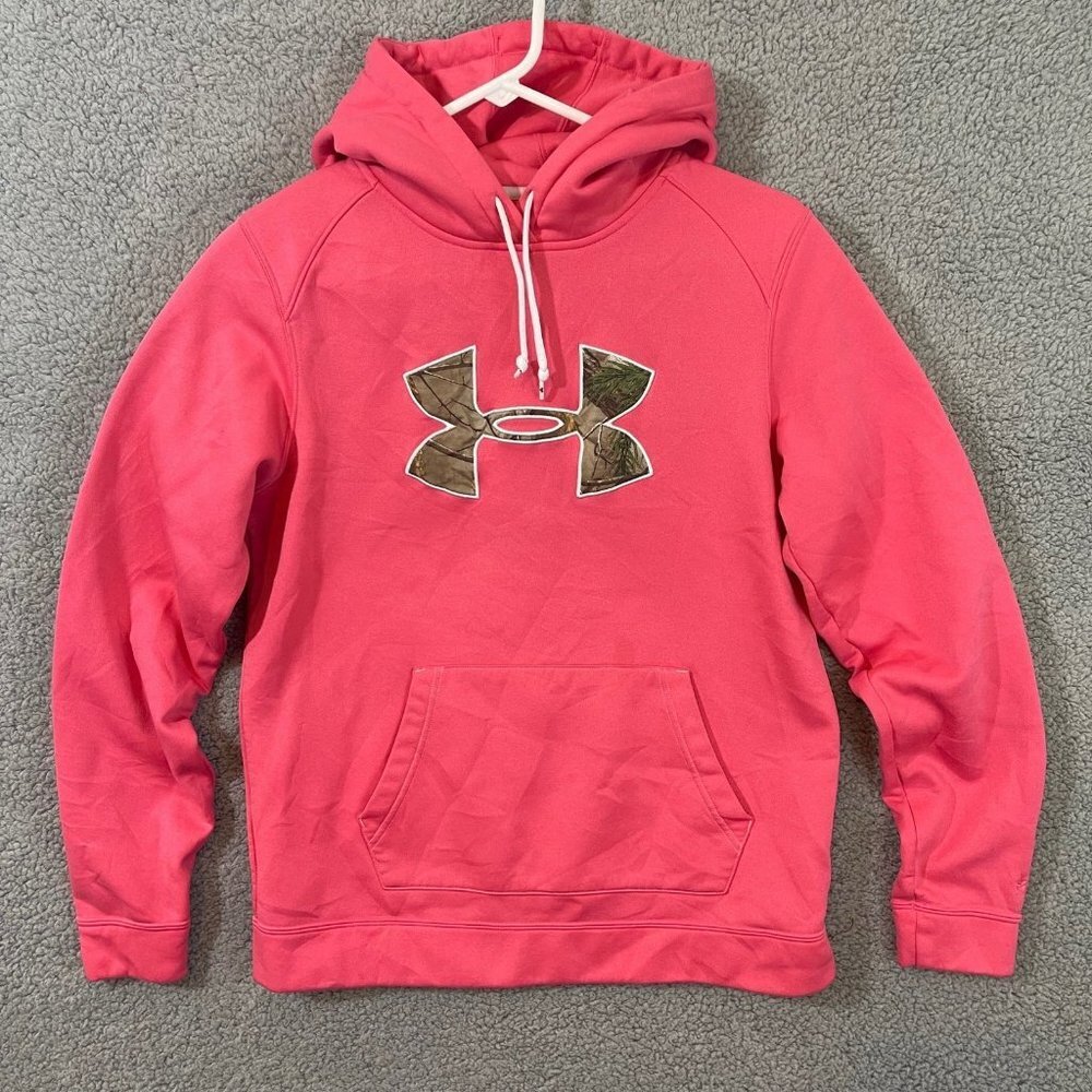 Under Armour Storm‎ Hoodie Women’s Medium Semi-Fitted Pink Camouflage Sweater